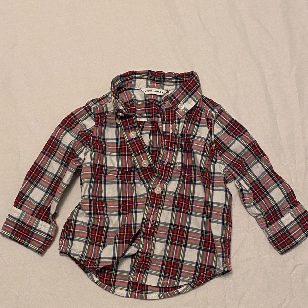 Janie and Jack Plaid Button Down